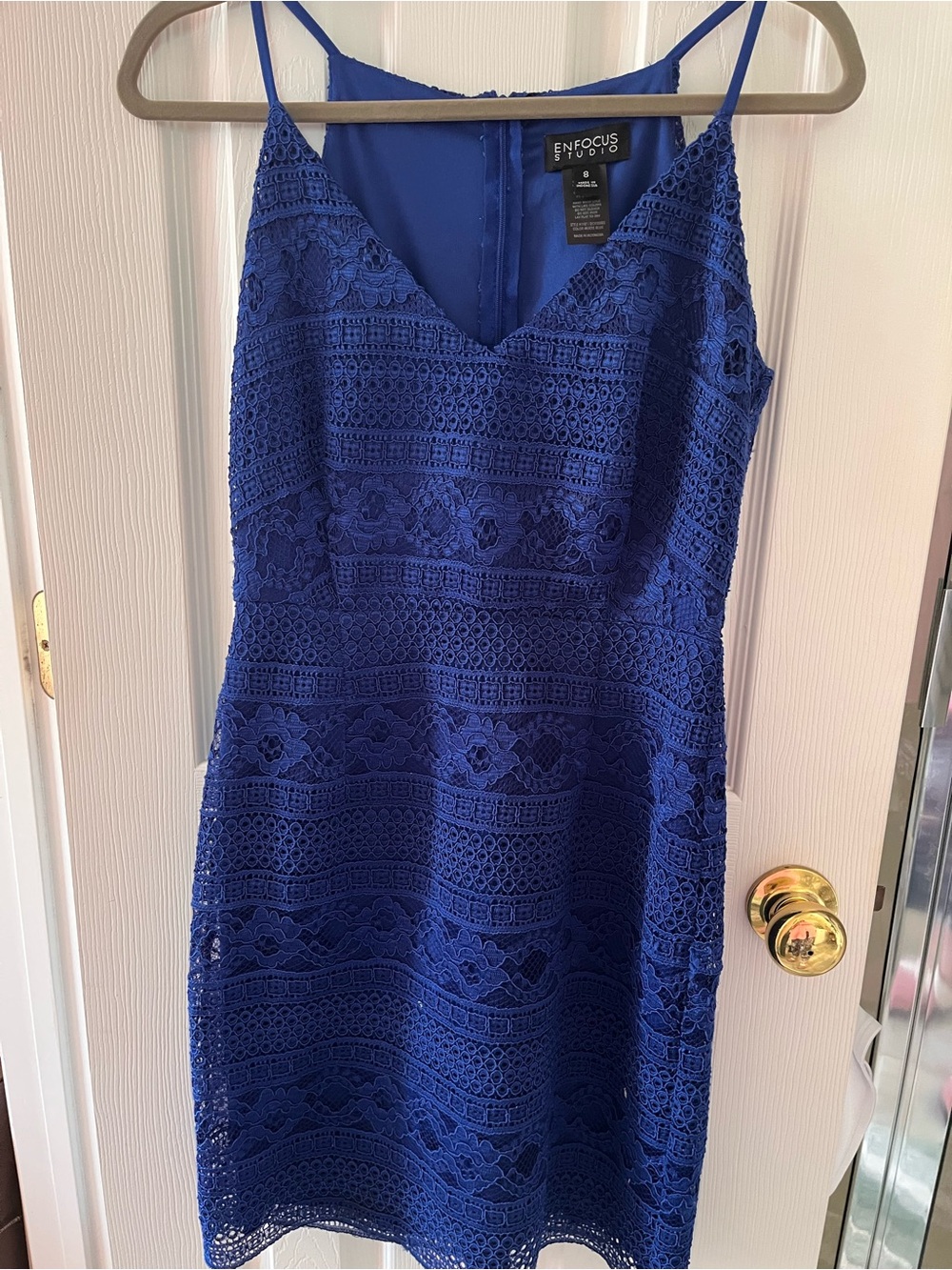 Enfocus Studio Royal Blue Lace Midi Dress
